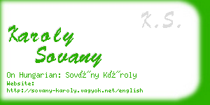 karoly sovany business card